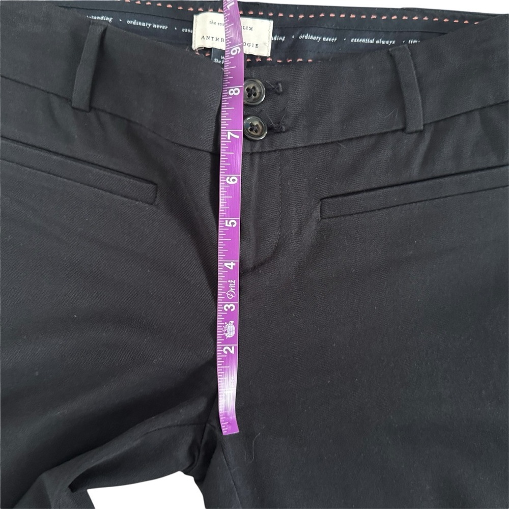 Anthropologie The Essential Slim trousers pants Women's 2P Black Ankle office - Picture 8 of 14